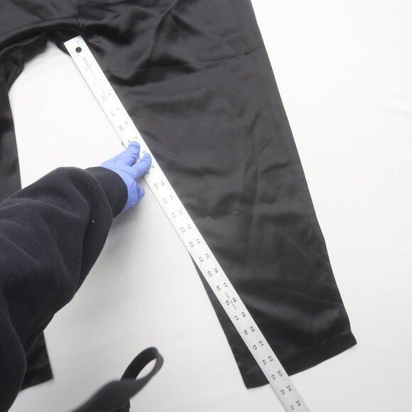 Nili Lotan Silk Satin Paris Pants Size 4 Black Drop Crotch Trousers - Picture 10 of 13